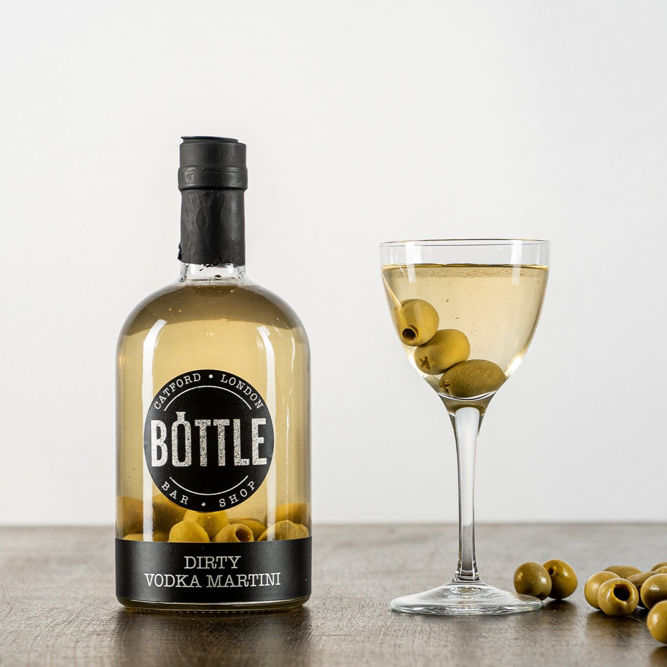 Dirty-vodka-martini-cocktail-with-olives-made-in-London