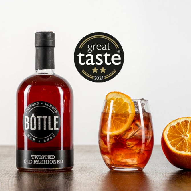 Award winning Twisted-Old-Fashioned-cocktail, made in small batches, made in the UK with cocktail glass