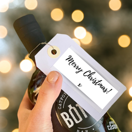 
                  
                    Merry Christmas label on a Christmas cocktail
                  
                