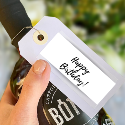 
                  
                    Happy Birthday on a bottled cocktail
                  
                