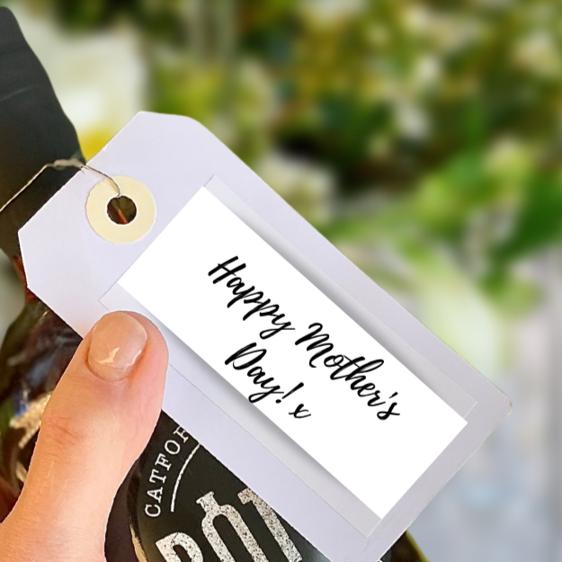 Happy Mother's Day label on a bottled cocktail