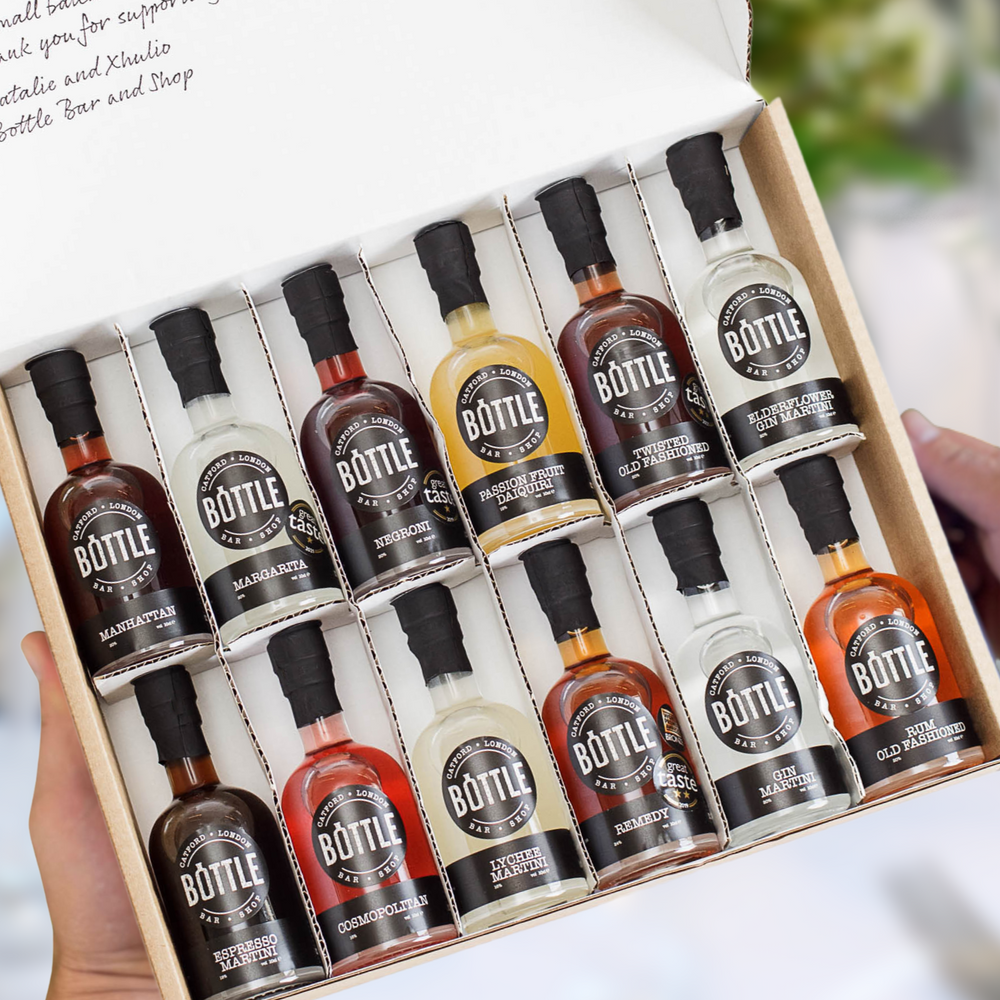 Luxury Cocktail Gift Set with 12 mini cocktails in a box